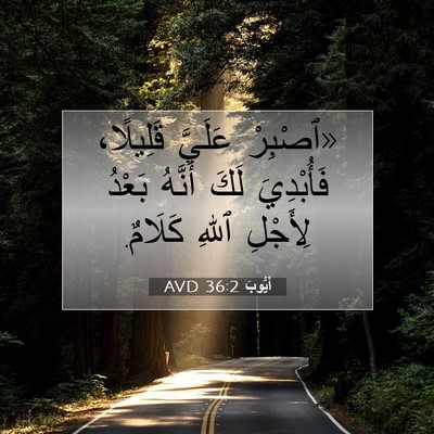 Picture 07 - أَيُّوبَ 36:2 AVD - «ٱصْبِرْ عَلَيَّ - Bible Verse Picture