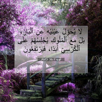 Picture 07 - أَيُّوبَ 36:7 AVD - لَا يُحَوِّلُ عَيْنَيْهِ - Bible Verse Picture