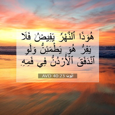 Picture 07 - أَيُّوبَ 40:23 AVD - هُوَذَا ٱلنَّهْرُ يَفِيضُ - Bible Verse Picture