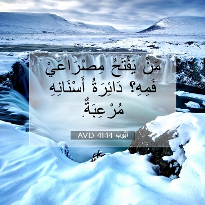 Picture 07 - أَيُّوبَ 41:14 AVD - مَنْ يَفْتَحُ مِصْرَاعَيْ - Bible Verse Picture