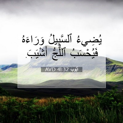 Picture 07 - أَيُّوبَ 41:32 AVD - يُضِيءُ ٱلسَّبِيلُ - Bible Verse Picture
