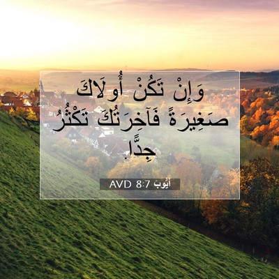Picture 07 - أَيُّوبَ 8:7 AVD - وَإِنْ تَكُنْ أُولَاكَ - Bible Verse Picture