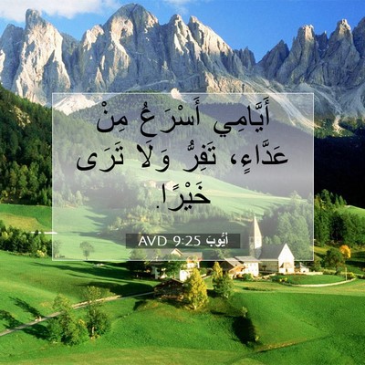 Picture 07 - أَيُّوبَ 9:25 AVD - أَيَّامِي أَسْرَعُ مِنْ - Bible Verse Picture