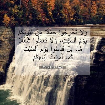Picture 07 - إِرْمِيَا 17:22 AVD - وَلَا تُخْرِجُوا حِمْلًا - Bible Verse Picture