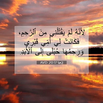 Picture 07 - إِرْمِيَا 20:17 AVD - لِأَنَّهُ لَمْ - Bible Verse Picture