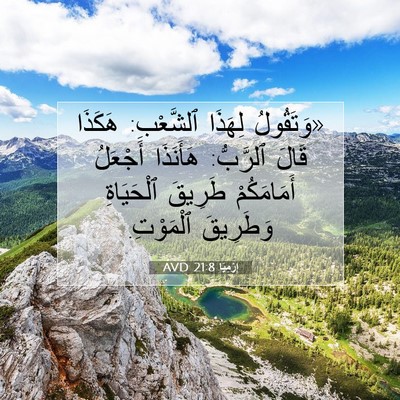 Picture 07 - إِرْمِيَا 21:8 AVD - «وَتَقُولُ لِهَذَا - Bible Verse Picture