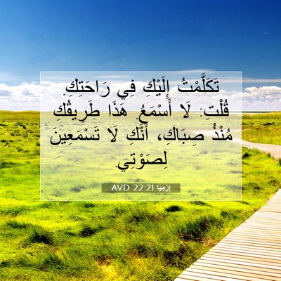 Picture 07 - إِرْمِيَا 22:21 AVD - تَكَلَّمْتُ إِلَيْكِ فِي - Bible Verse Picture