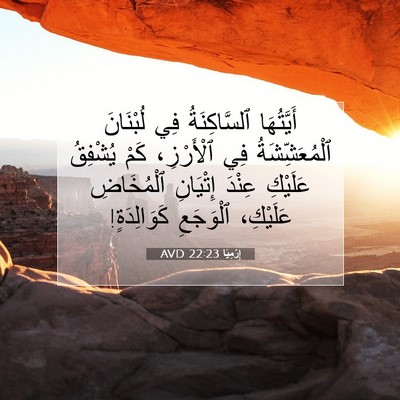 Picture 07 - إِرْمِيَا 22:23 AVD - أَيَّتُهَا ٱلسَّاكِنَةُ - Bible Verse Picture