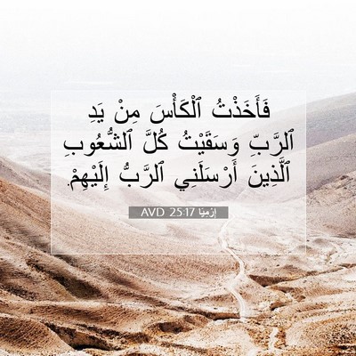 Picture 07 - إِرْمِيَا 25:17 AVD - فَأَخَذْتُ ٱلْكَأْسَ مِنْ - Bible Verse Picture