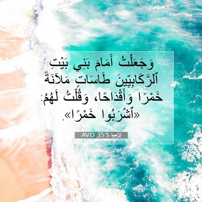 Picture 07 - إِرْمِيَا 35:5 AVD - وَجَعَلْتُ أَمَامَ بَنِي - Bible Verse Picture