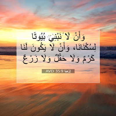 Picture 07 - إِرْمِيَا 35:9 AVD - وَأَنْ لَا نَبْنِيَ - Bible Verse Picture