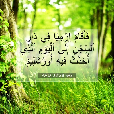 Picture 07 - إِرْمِيَا 38:28 AVD - فَأَقَامَ إِرْمِيَا فِي - Bible Verse Picture