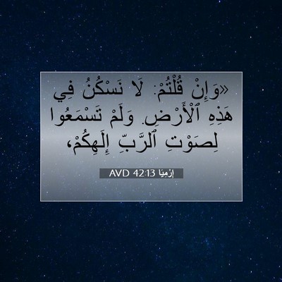 Picture 07 - إِرْمِيَا 42:13 AVD - «وَإِنْ قُلْتُمْ: لَا - Bible Verse Picture