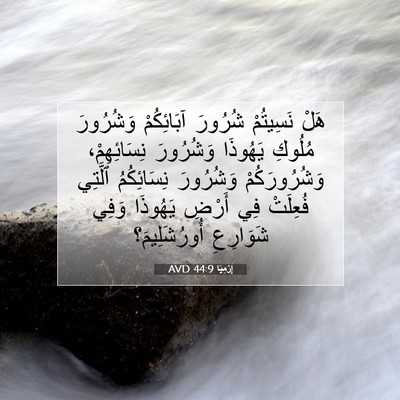 Picture 07 - إِرْمِيَا 44:9 AVD - هَلْ نَسِيتُمْ شُرُورَ - Bible Verse Picture