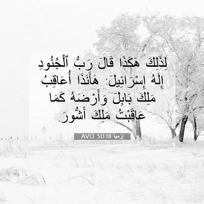 Picture 07 - إِرْمِيَا 50:18 AVD - لِذَلِكَ هَكَذَا قَالَ - Bible Verse Picture