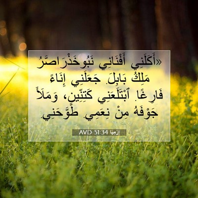 Picture 07 - إِرْمِيَا 51:34 AVD - «أَكَلَنِي أَفْنَانِي - Bible Verse Picture