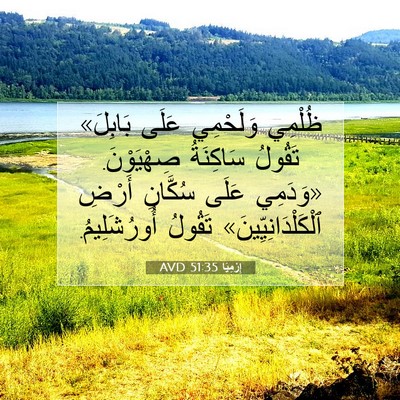 Picture 07 - إِرْمِيَا 51:35 AVD - ظُلْمِي وَلَحْمِي عَلَى - Bible Verse Picture