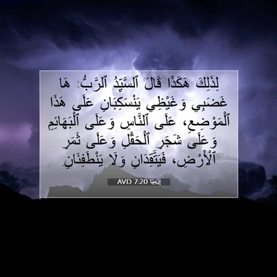 Picture 07 - إِرْمِيَا 7:20 AVD - لِذَلِكَ هَكَذَا قَالَ - Bible Verse Picture