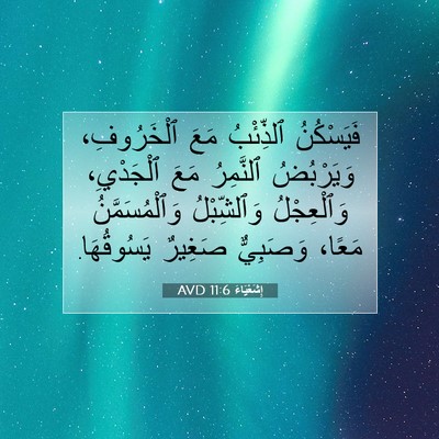 Picture 07 - إِشَعْيَاءَ 11:6 AVD - فَيَسْكُنُ ٱلذِّئْبُ مَعَ - Bible Verse Picture