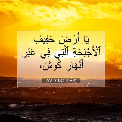 Picture 07 - إِشَعْيَاءَ 18:1 AVD - يَا أَرْضَ حَفِيفِ - Bible Verse Picture