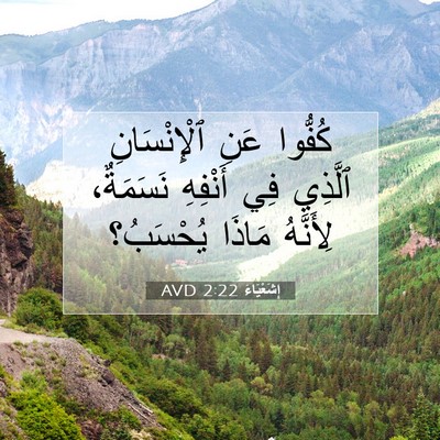 Picture 07 - إِشَعْيَاءَ 2:22 AVD - كُفُّوا عَنِ ٱلْإِنْسَانِ - Bible Verse Picture