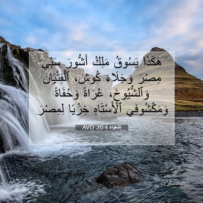 Picture 07 - إِشَعْيَاءَ 20:4 AVD - هَكَذَا يَسُوقُ مَلِكُ - Bible Verse Picture