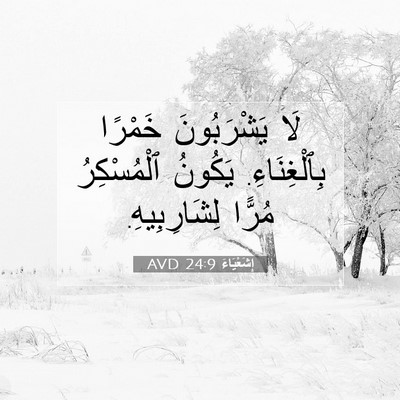Picture 07 - إِشَعْيَاءَ 24:9 AVD - لَا يَشْرَبُونَ خَمْرًا - Bible Verse Picture