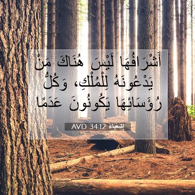 Picture 07 - إِشَعْيَاءَ 34:12 AVD - أَشْرَافُهَا لَيْسَ - Bible Verse Picture
