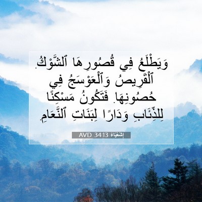 Picture 07 - إِشَعْيَاءَ 34:13 AVD - وَيَطْلَعُ فِي قُصُورِهَا - Bible Verse Picture