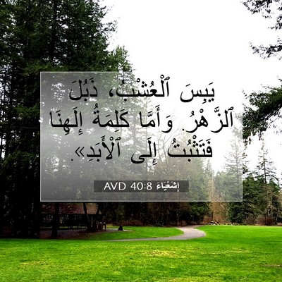Picture 07 - إِشَعْيَاءَ 40:8 AVD - يَبِسَ ٱلْعُشْبُ، ذَبُلَ - Bible Verse Picture
