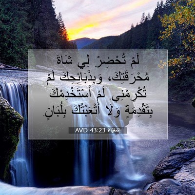 Picture 07 - إِشَعْيَاءَ 43:23 AVD - لَمْ تُحْضِرْ لِي شَاةَ - Bible Verse Picture