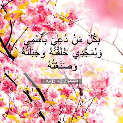 Picture 07 - إِشَعْيَاءَ 43:7 AVD - بِكُلِّ مَنْ دُعِيَ - Bible Verse Picture