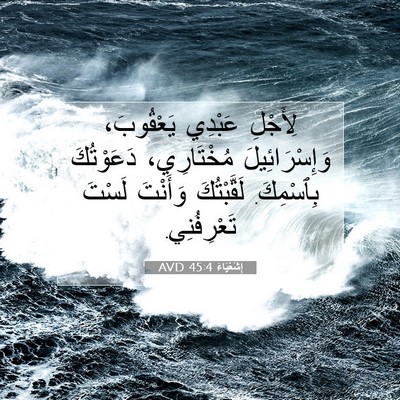 Picture 07 - إِشَعْيَاءَ 45:4 AVD - لِأَجْلِ عَبْدِي - Bible Verse Picture
