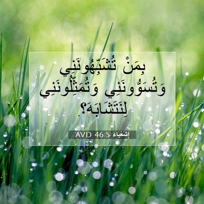 Picture 07 - إِشَعْيَاءَ 46:5 AVD - بِمَنْ تُشَبِّهُونَنِي - Bible Verse Picture
