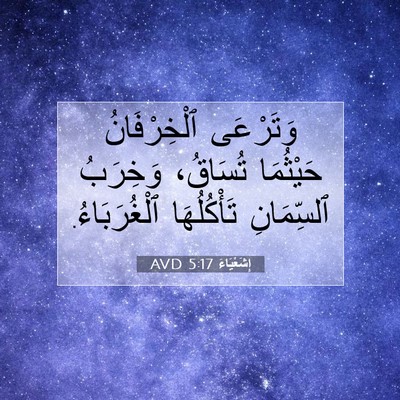 Picture 07 - إِشَعْيَاءَ 5:17 AVD - وَتَرْعَى ٱلْخِرْفَانُ - Bible Verse Picture