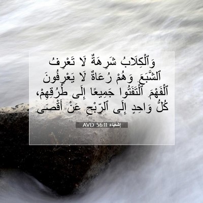 Picture 07 - إِشَعْيَاءَ 56:11 AVD - وَٱلْكِلَابُ شَرِهَةٌ لَا - Bible Verse Picture