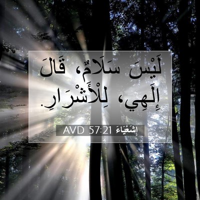 Picture 07 - إِشَعْيَاءَ 57:21 AVD - لَيْسَ سَلَامٌ، قَالَ - Bible Verse Picture