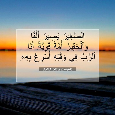 Picture 07 - إِشَعْيَاءَ 60:22 AVD - اَلصَّغِيرُ يَصِيرُ - Bible Verse Picture