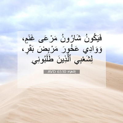 Picture 07 - إِشَعْيَاءَ 65:10 AVD - فَيَكُونُ شَارُونُ - Bible Verse Picture