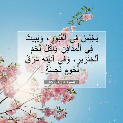 Picture 07 - إِشَعْيَاءَ 65:4 AVD - يَجْلِسُ فِي ٱلْقُبُورِ، - Bible Verse Picture