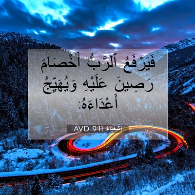 Picture 07 - إِشَعْيَاءَ 9:11 AVD - فَيَرْفَعُ ٱلرَّبُّ - Bible Verse Picture