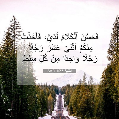 Picture 07 - اَلتَّثْنِيَة 1:23 AVD - فَحَسُنَ ٱلْكَلَامُ - Bible Verse Picture