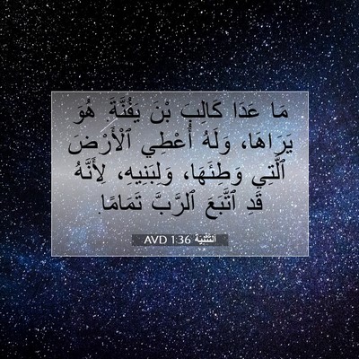 Picture 07 - اَلتَّثْنِيَة 1:36 AVD - مَا عَدَا كَالِبَ بْنَ - Bible Verse Picture