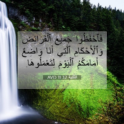 Picture 07 - اَلتَّثْنِيَة 11:32 AVD - فَٱحْفَظُوا جَمِيعَ - Bible Verse Picture