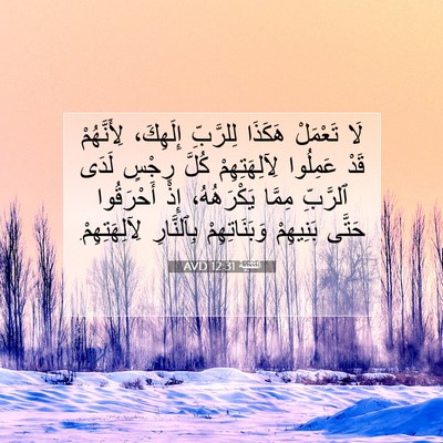 Picture 07 - اَلتَّثْنِيَة 12:31 AVD - لَا تَعْمَلْ هَكَذَا - Bible Verse Picture