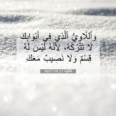 Picture 07 - اَلتَّثْنِيَة 14:27 AVD - وَٱللَّاوِيُّ ٱلَّذِي فِي - Bible Verse Picture