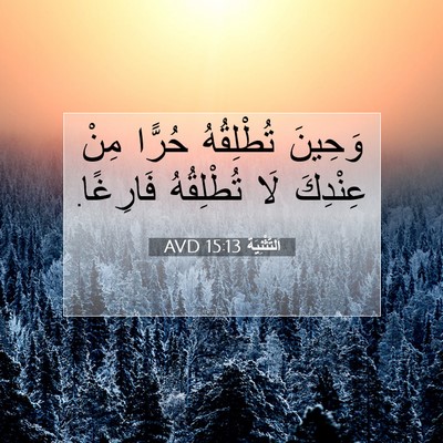Picture 07 - اَلتَّثْنِيَة 15:13 AVD - وَحِينَ تُطْلِقُهُ حُرًّا - Bible Verse Picture