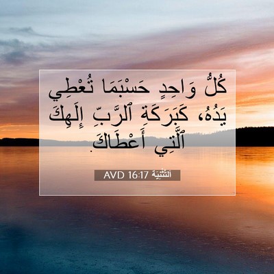 Picture 07 - اَلتَّثْنِيَة 16:17 AVD - كُلُّ وَاحِدٍ حَسْبَمَا - Bible Verse Picture