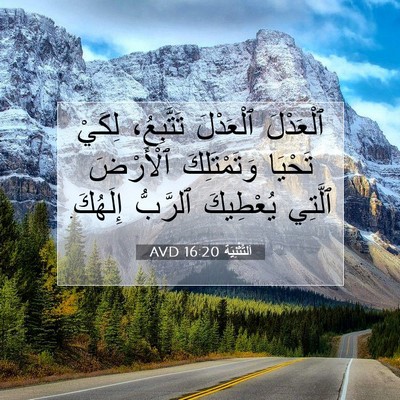 Picture 07 - اَلتَّثْنِيَة 16:20 AVD - ٱلْعَدْلَ ٱلْعَدْلَ - Bible Verse Picture