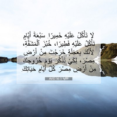 Picture 07 - اَلتَّثْنِيَة 16:3 AVD - لَا تَأْكُلْ عَلَيْهِ - Bible Verse Picture